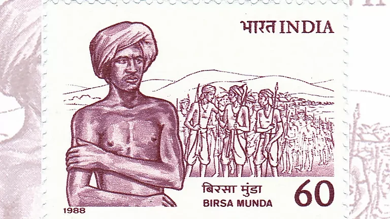 Hero and  Legend: A Birsa Munda stamp issued in 1988, his birth centenary - null