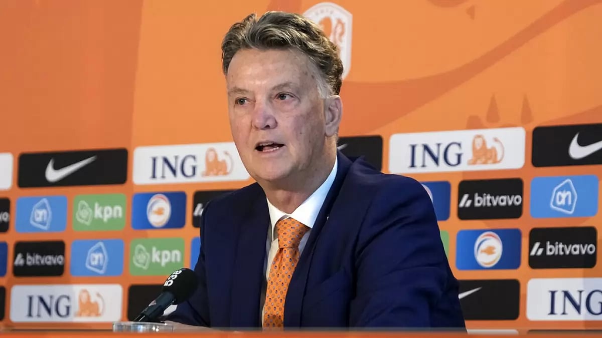 Louis van Gaal pictured at a media event.