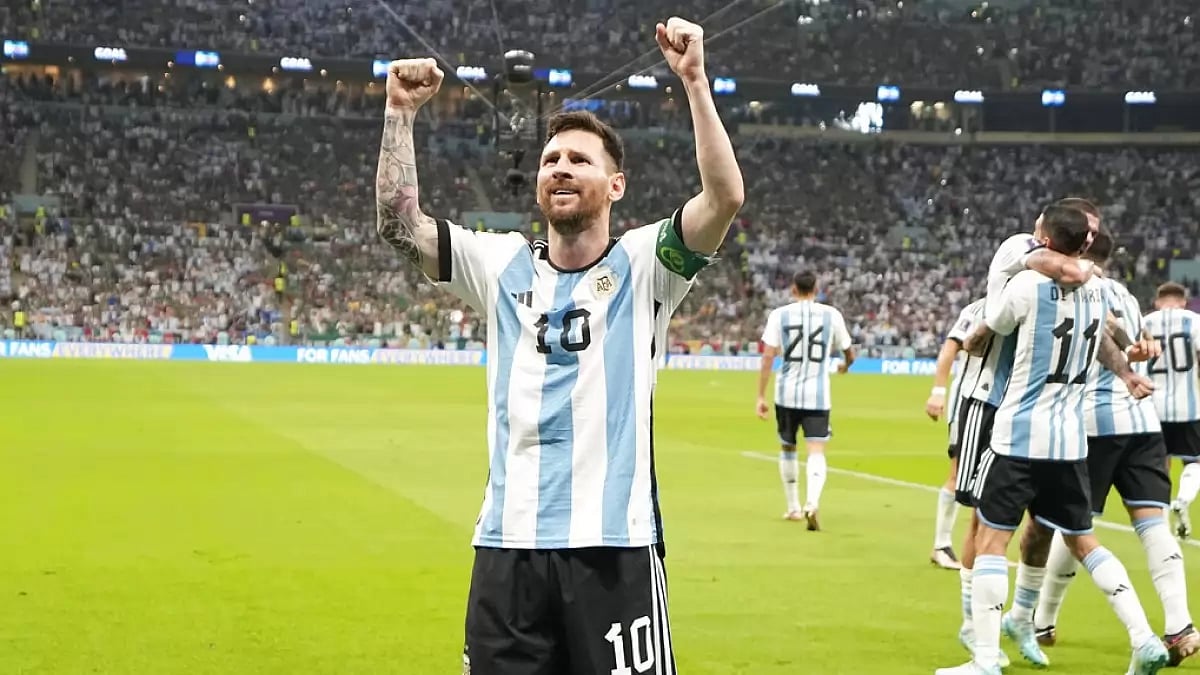 Messi opened the goal scoring for Argentina against Mexico.