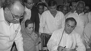 Former Indian Prime Minister Rajiv Gandhi