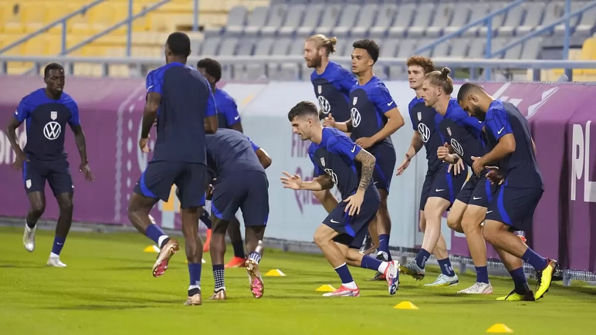 USA players participate in a team training session on Sunday.