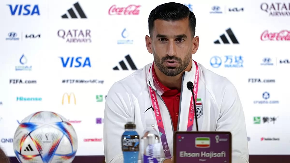 Iran captain Ehsan Hajsafi, at a presser, offered support to the families that suffered in Iran.