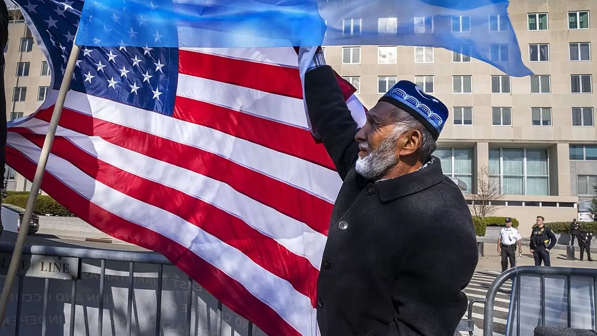 Protest against China& in support of Uyghur people
