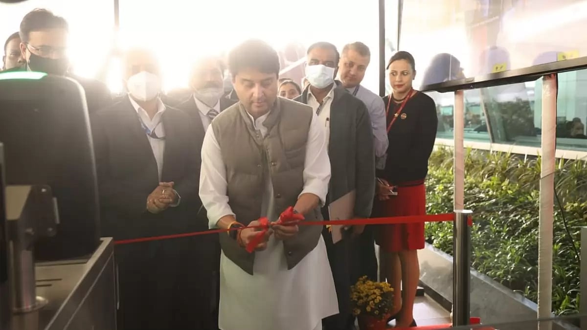 Union Minister for Civil Aviation inaugurates DigiYatra at Delhi Airport.