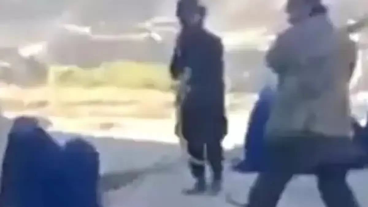 Video grab of the woman getting whipped in Afghanistan