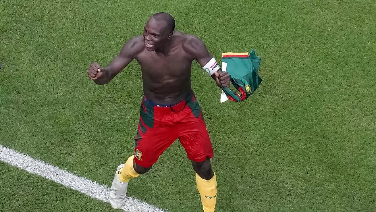 Aboubakar was sent off after a second yellow card.