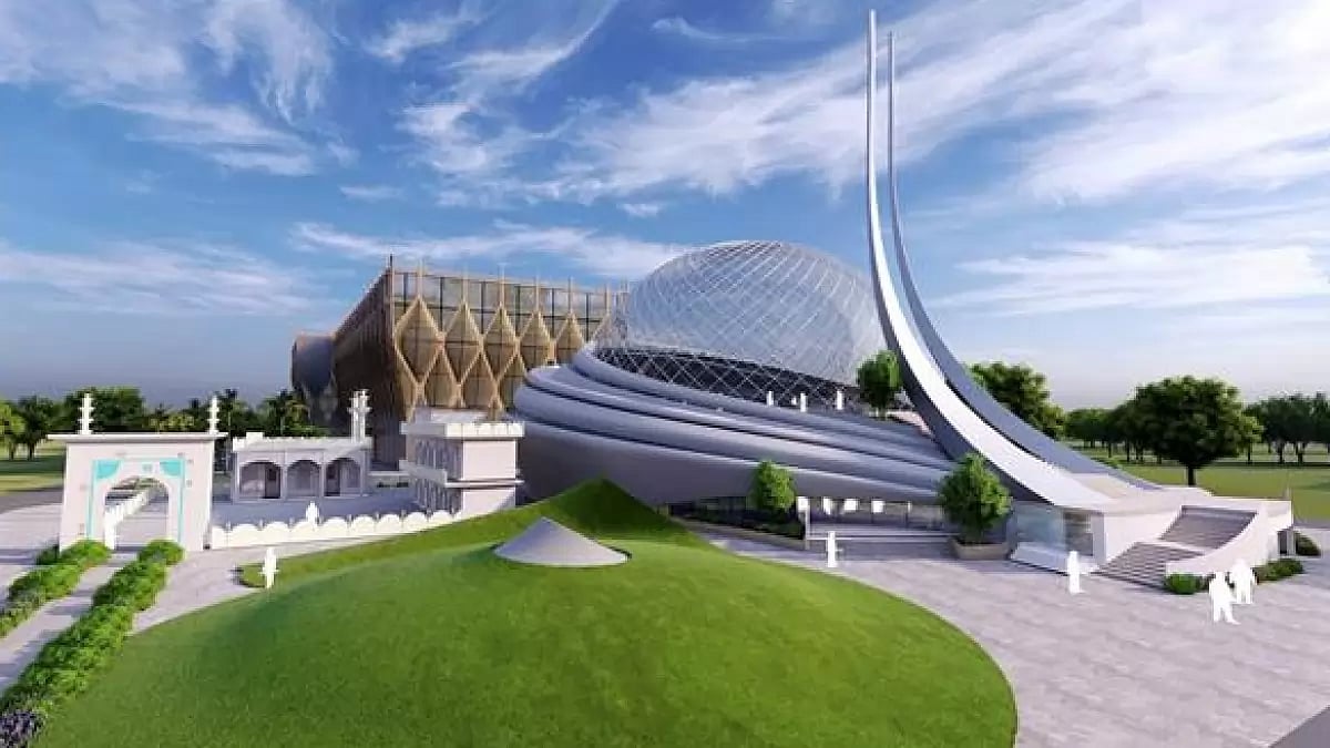 Blueprint of the Ahmadullah Shah mosque complex by architect SM Akhtar