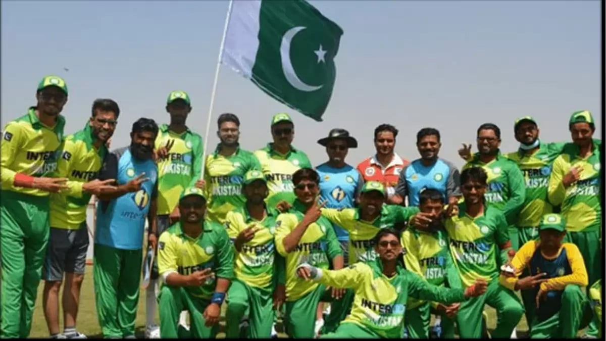 Pakistani blind contingent pictured ahead of the Blind World Cup held in India.