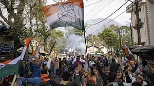 Congress party celebrates after Himachal Pradesh election results