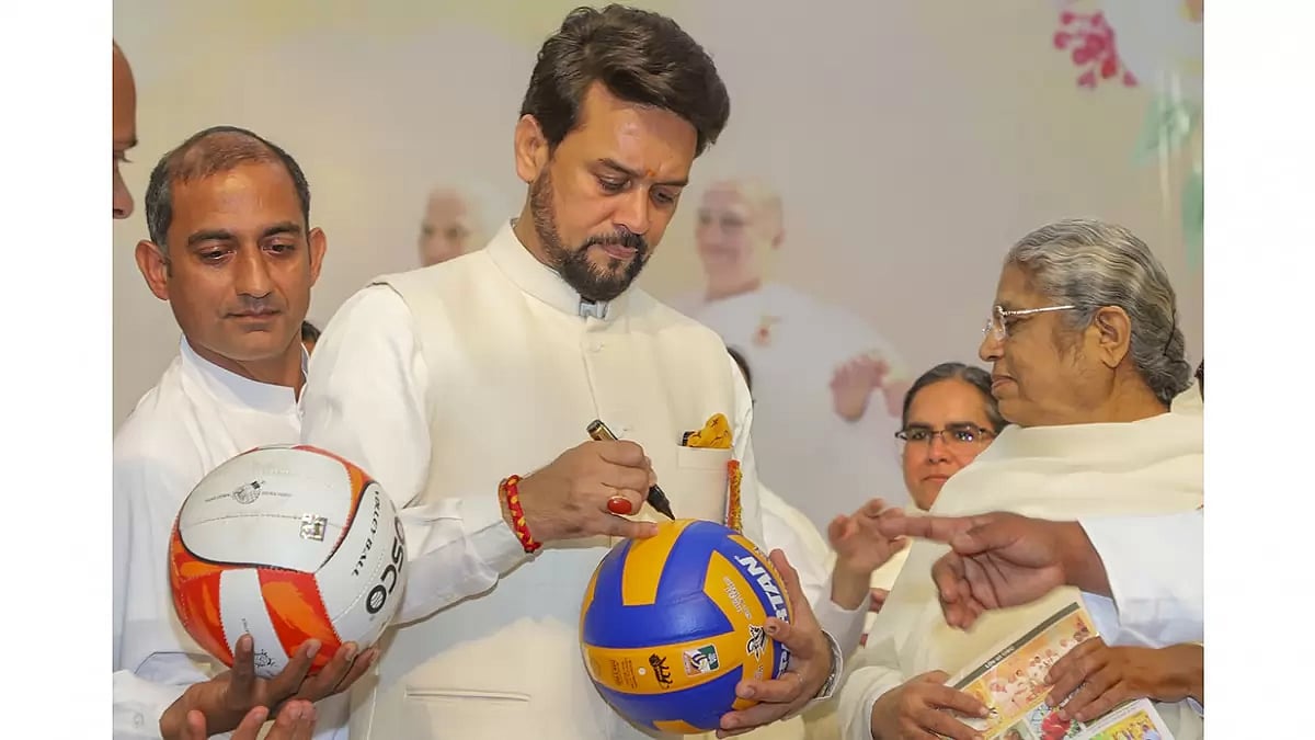 Youth and Sports Affairs minister Anurag Thakur at Manesar