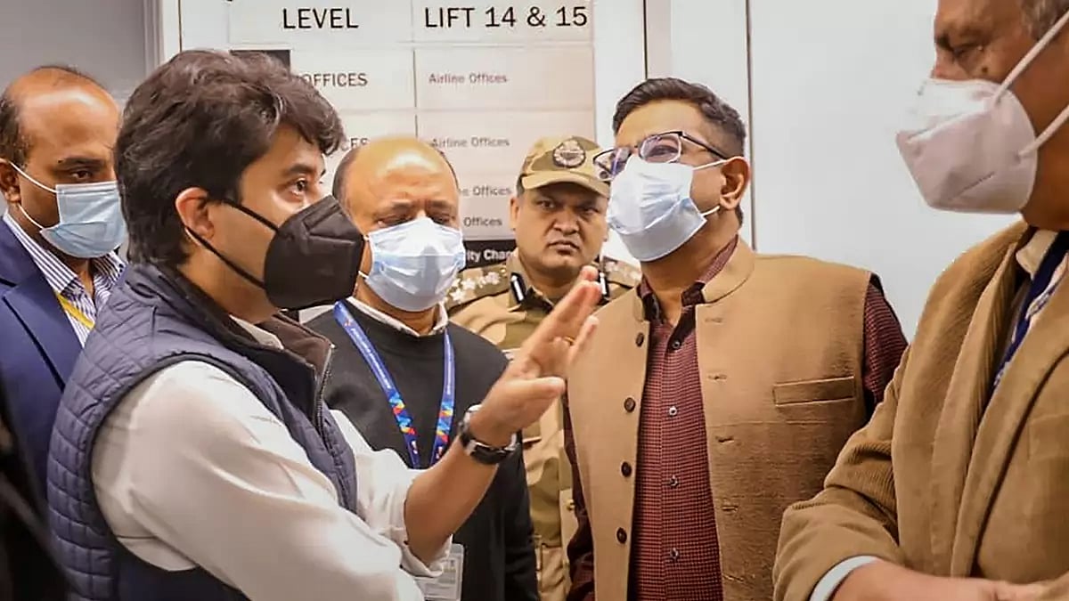 Jyotiraditya Scindia at IGI Airport