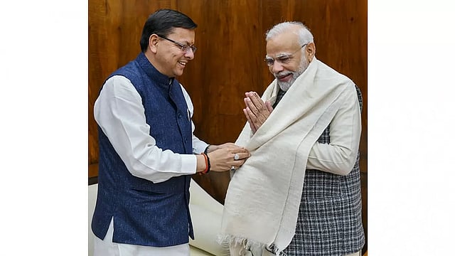 Uttarakhand CM Dhami Calls On PM Modi At Parliament House