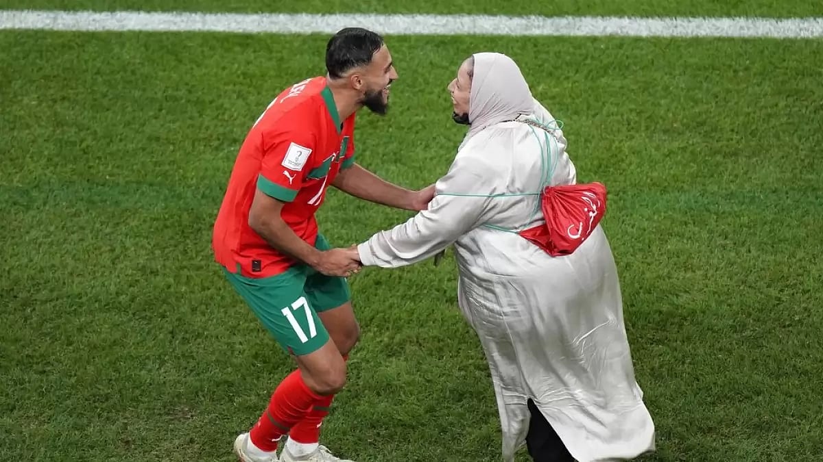 Sofiane Boufal of Morocco celebrates his team's win over Portugal in the quarterfinals on Saturday.