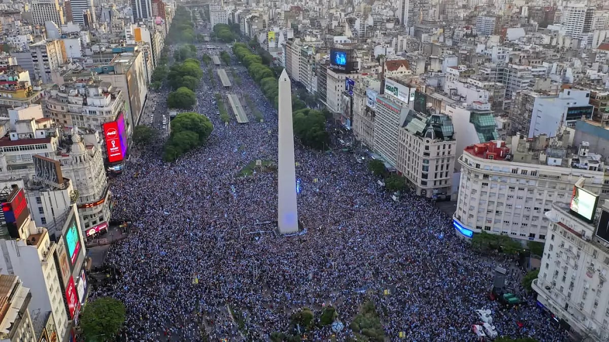 Football fans in Buenos Aires, Argentina, celebrate their team's win over Croatia on Tuesday.