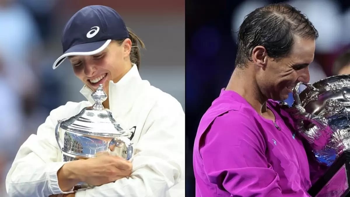 Nadal won despite finishing No. 2 in ATP rankings, while Swiatek topped the year-end WTA rankings.