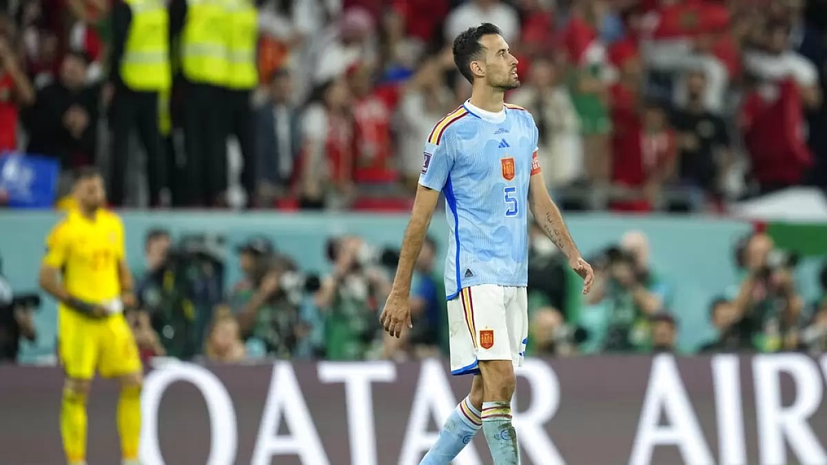 Busquets was one of the players to miss a kick during the penalty shootout against Morocco.