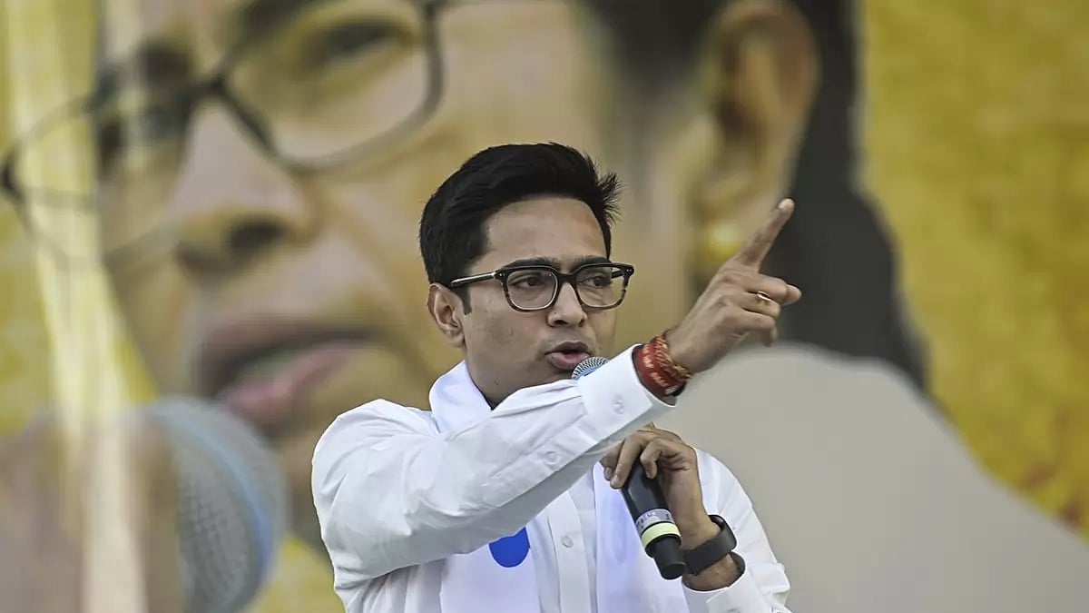 Abhishek Banerjee at a public meeting