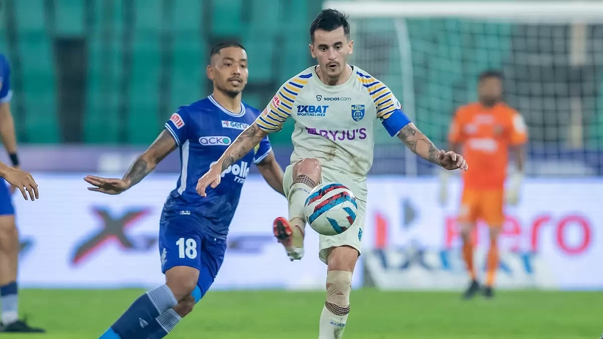 KBFC's Adrian Luna controls the ball during his team's match against CFC on Monday.