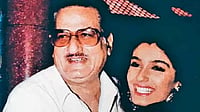 Actor Raveena Tandon with her father Ravi Tandon