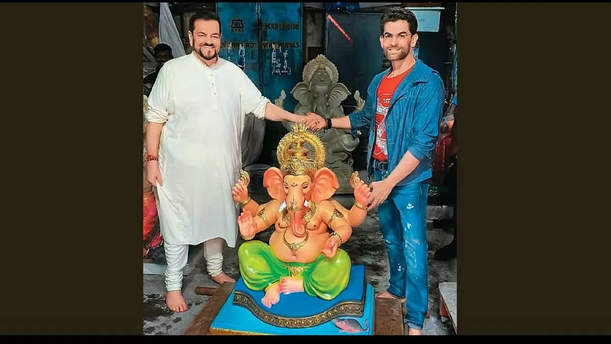 Actor Neil Nitin Mukesh with father Nitin Mukesh.