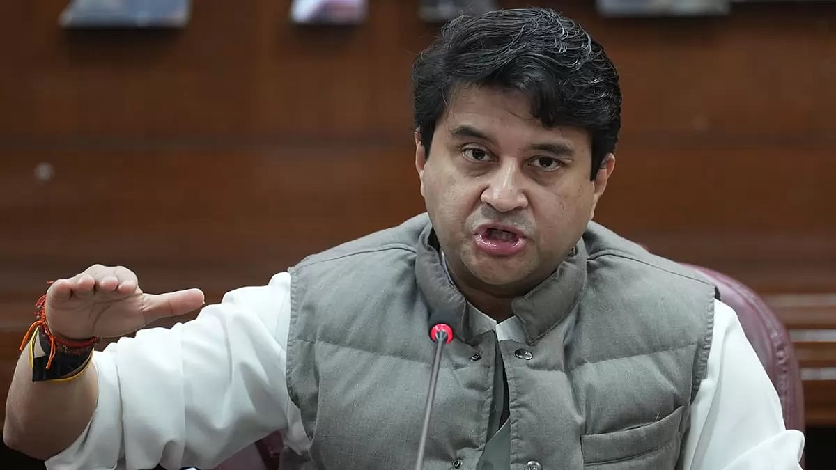 Scindia addresses a press conference