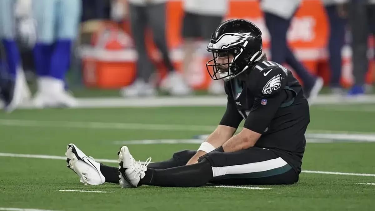 Gardner Minshew sits dejected after throwing an incomplete pass against Dallas Cowboys on Saturday.