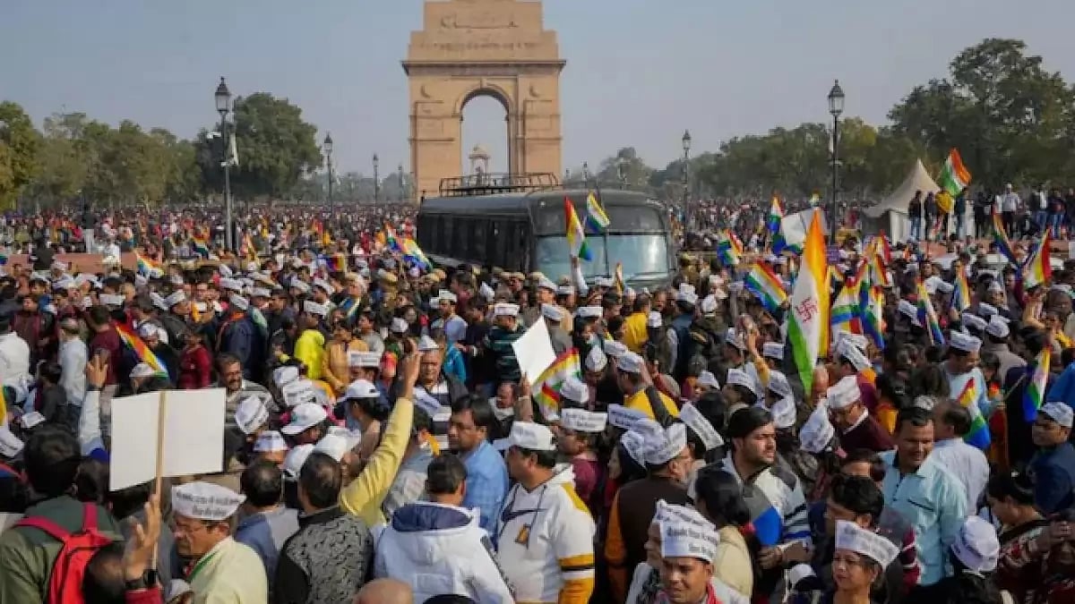 Glimpses from Jain community's protests in New Delhi on Sunday