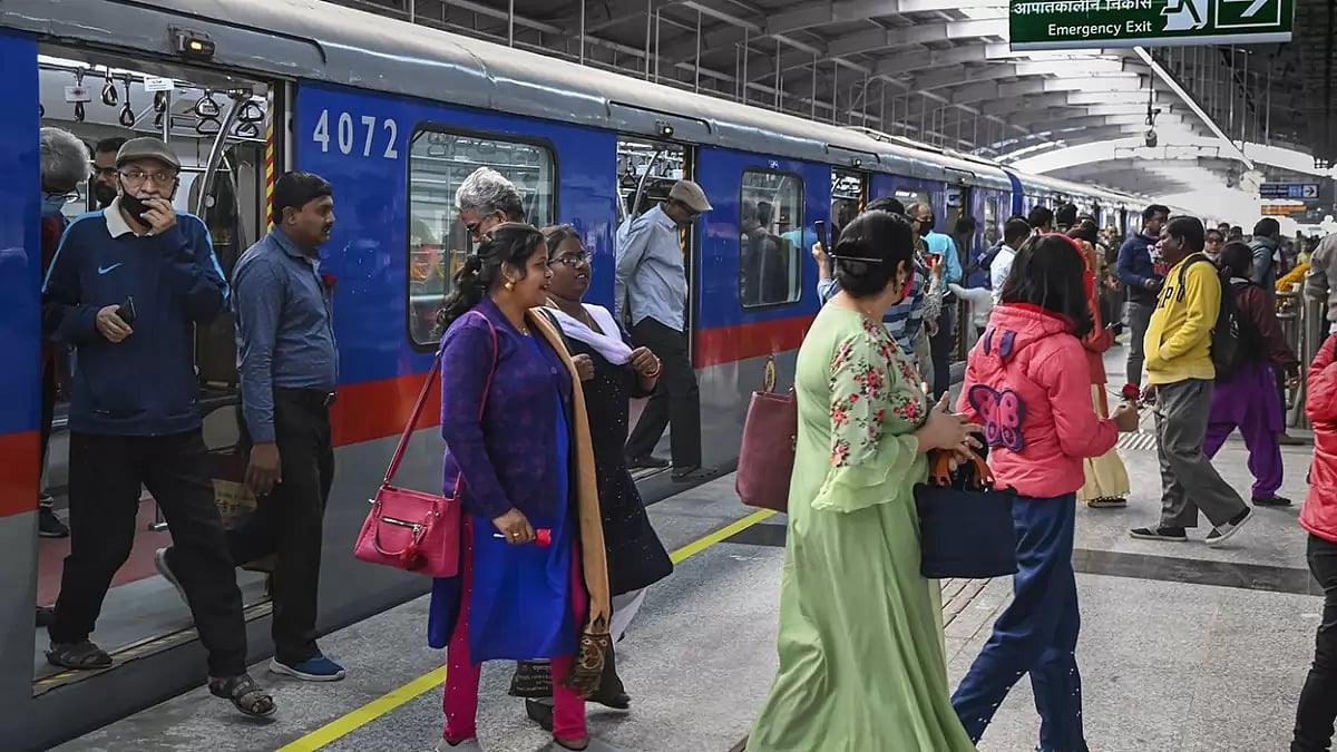 People take metro ride