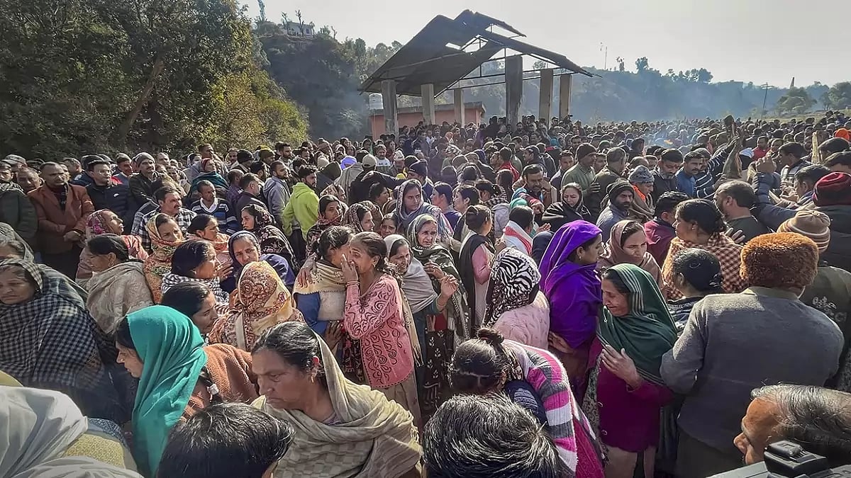 Cremation of four civilians killed in Rajouri