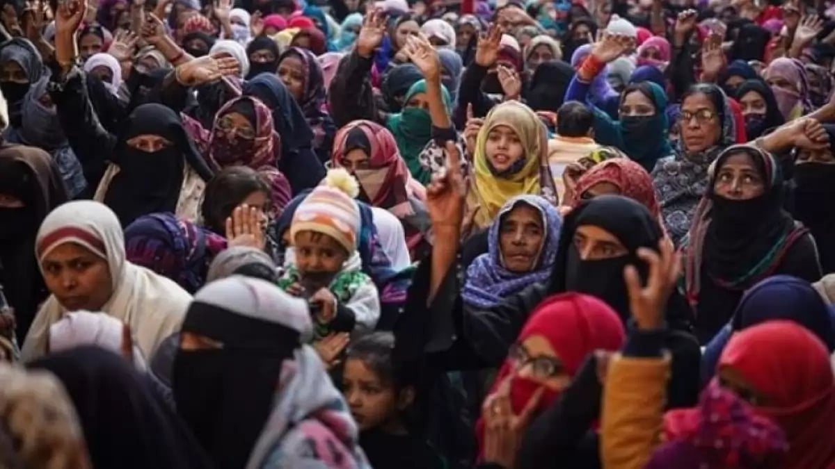 Residents protesting in Haldwani. 