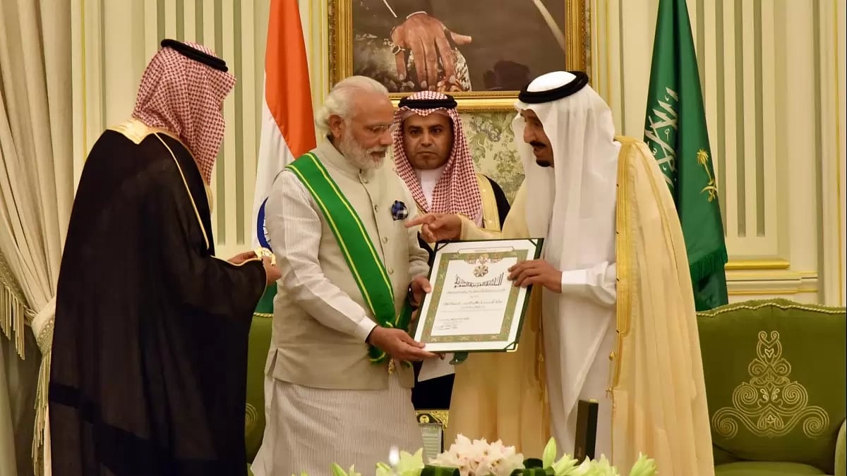 PM Narendra Modi has invested time and energy in nurturing ties with West Asia. He was awarded UAE's highest civilian honour, the King Abdulaziz Sash.