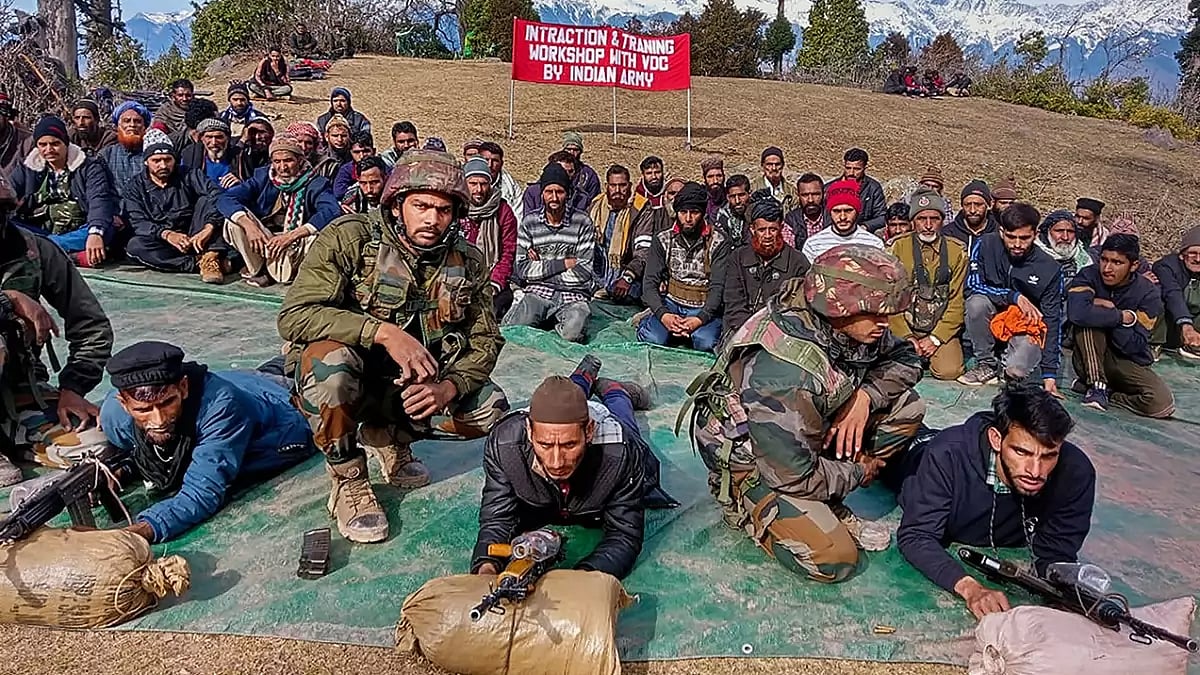 Rajouri: VDC members at an interaction cum training workshop organised by the Indian Army at Kotranka area of Rajouri, Tuesday, Jan. 10, 2023. 