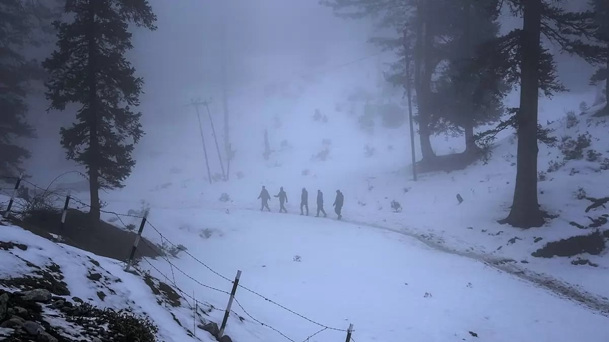 Snowfall in Gulmarg
