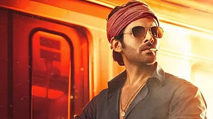 Kartik Aaryan in the poster of Shehzada