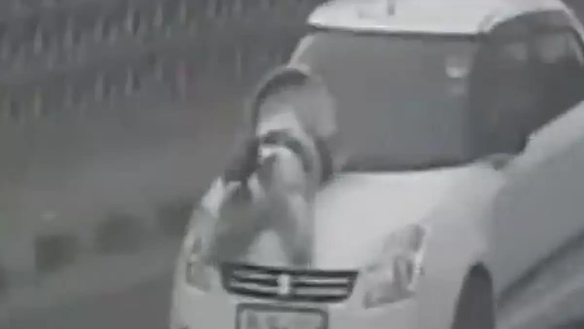  Delhi: Car carries man on bonnet, police register case against driver