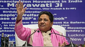 Mayawati addresses press