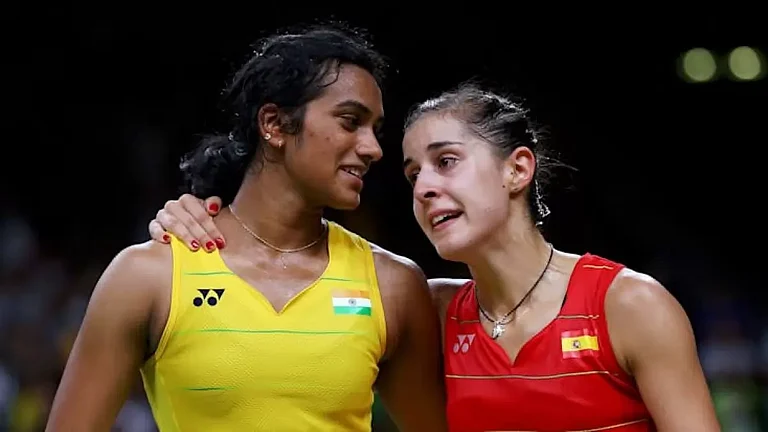 Sindhu lost to Carolina Marin 21-13, 11-21, 20-22 at the Singapore Masters. - File Photo