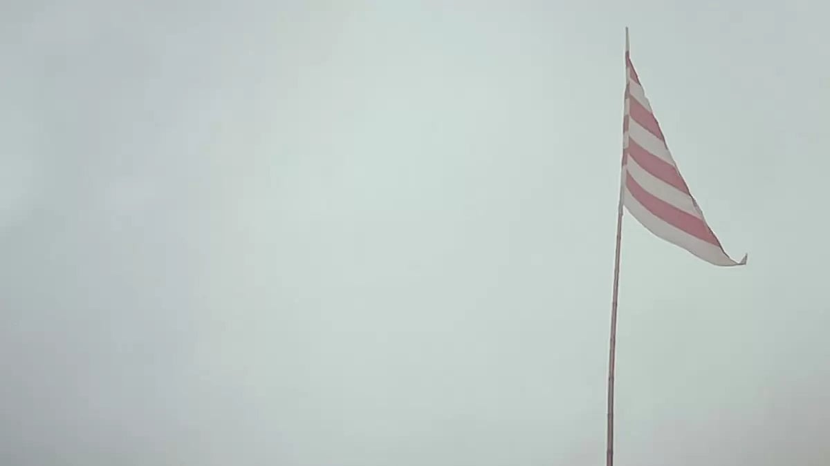 A Sarna flag against a grey sky (Representational Image)