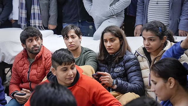 Vinesh Phogat, Sakshi Malik And Other Indian Wrestlers Protest Against WFI At Jantar Mantar - In Pics