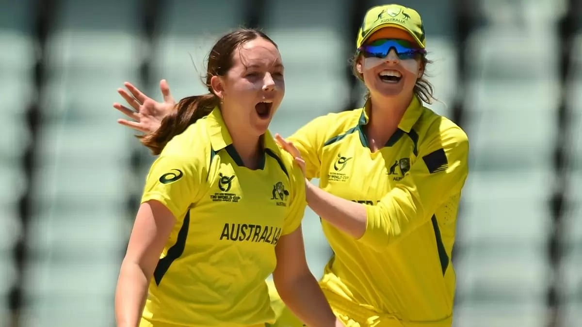 Milly Illingworth, left, was declared player of the match for her 2/12.
