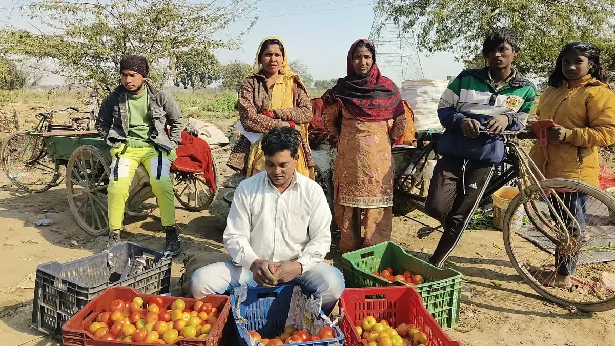 Raju and his family currently living in makeshift tents 