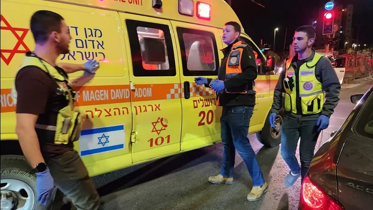 Israeli first responders at the site of attacks in Jerusalem