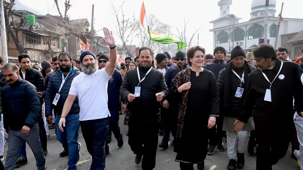 Congress leader Rahul Gandhi walking in the recently-concluded Bharat Jodo Yatra 