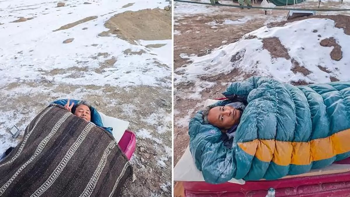 Sonam Wangchuk during his five-day long climate fast in Ladakh
