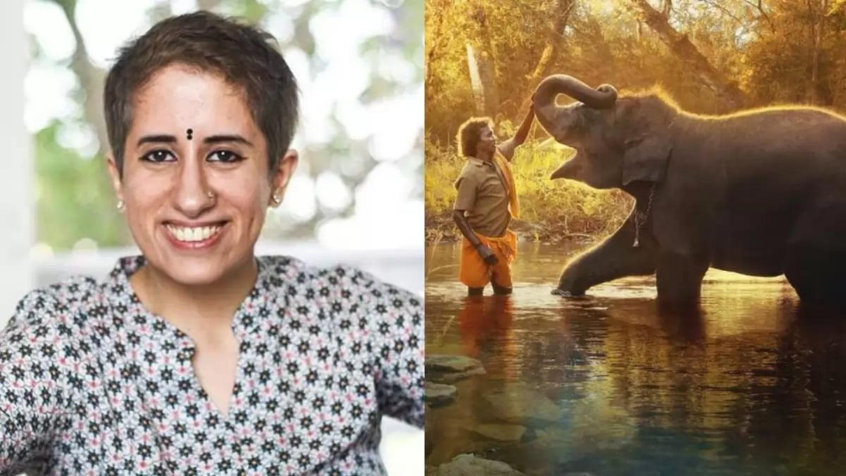 Producer Guneet Monga; Shot from 'The Elephant Whisperers'