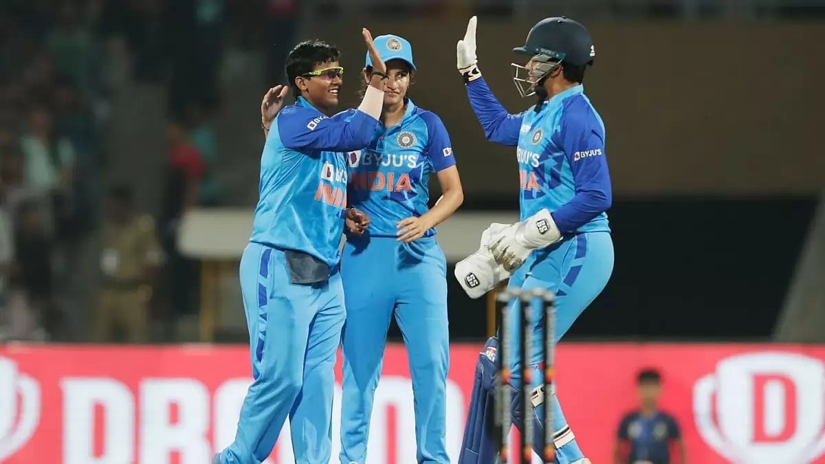 Deepti, left, registered figures of 3/11 against West Indies on Monday.