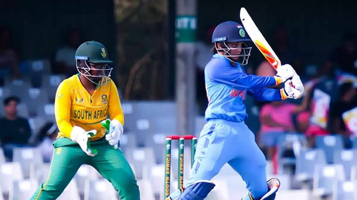 Harleen Deol top scored for India with 46 runs.