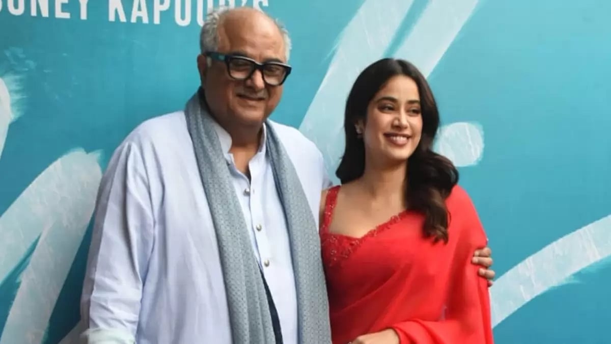 Boney Kapoor and Janhvi Kapoor