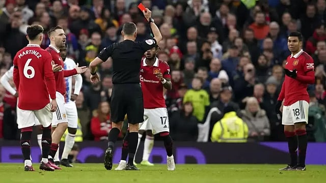English Premier League 2022-23: Casemiro Sees Red As Manchester United Beat Crystal Palace 2-1