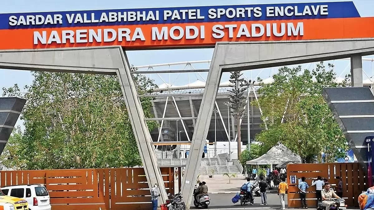 The Narendra Modi Cricket Stadium in Gujarat